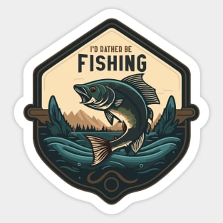 I'd Rather Be Fishing Sticker